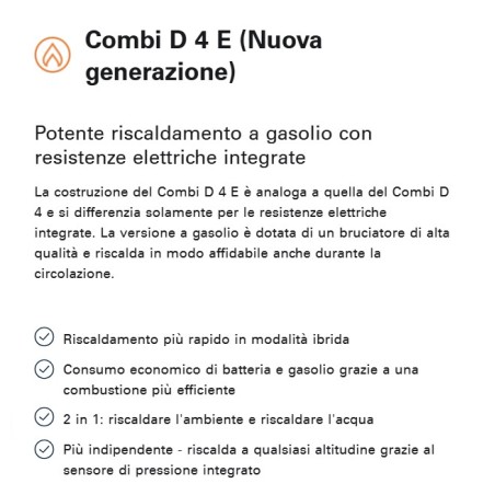 CHAUFFE-COMBI D4 E (Nouvelle Génération) 4000W – chauffage puissant et eau chaude avec élément chauffant électrique (2 x 900 W)