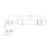Molla a gas per letto camper 1000N cilindro 22 mm Aperto Chiuso 485-258