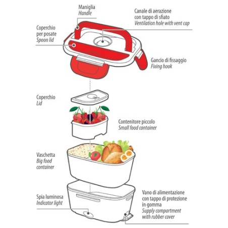 LAMPA Lunch-Box, scalda-vivande elettrico - 1,5 L - 12/24V - 50W