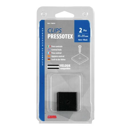 LAMPA Clips Pressotex, foro centrale, set 2 pz - 35x35 mm