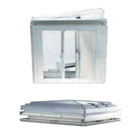 CLARABOYA DE CÚPULA DE ÓPALO DE 42 MPK - 400x400 mm – completa con mosquitera integrada y apagón