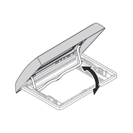 WHITE HEKI MIDI PORTHOLE WITH LEVER WITHOUT FORCED VENTILATION - OPENING DIMENSIONS 700 x 500 mm
