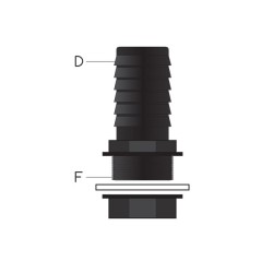 Fixation complète droite Ø 11 mm 3/8" 2