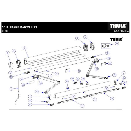 THULE 1500602235 - LH & RH Cover Spring Arm Br. 4900/4200