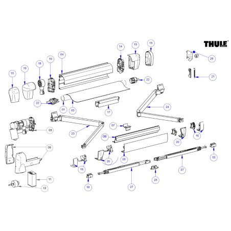 THULE 1500601163 - Kit de fixation de poteaux de la salle Safari Tendue 5000-5200-5500