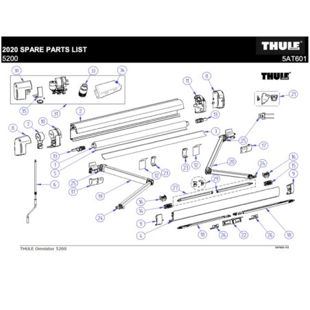 THULE Connessione Sinistra per 5200 Supporto Braccio - 1500603074