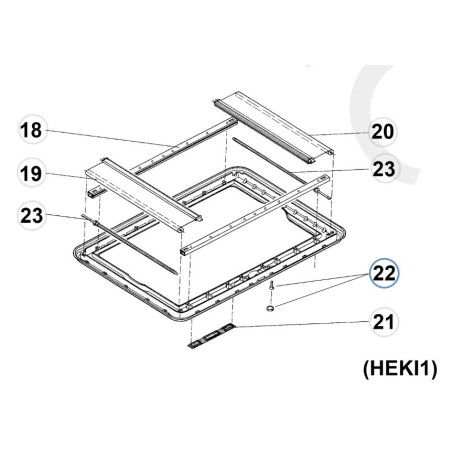 DOMETIC INTERIOR FRAME MOUNTING KIT HEKI 1 WHITE CREAM 446000287
