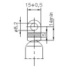 Vérin à gaz télescopique 880 mm 200N / tige 20 Kg Ø8