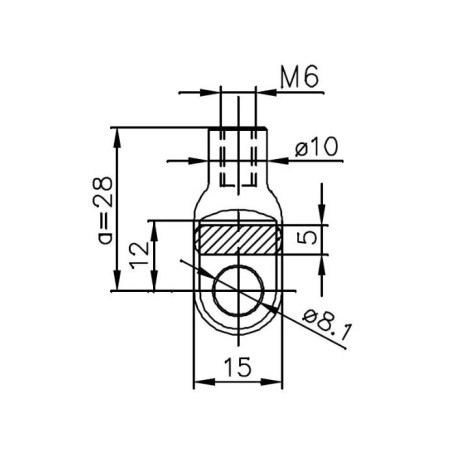 Telesc gas spring 880 mm 200N / 20 Kg rod Ø8