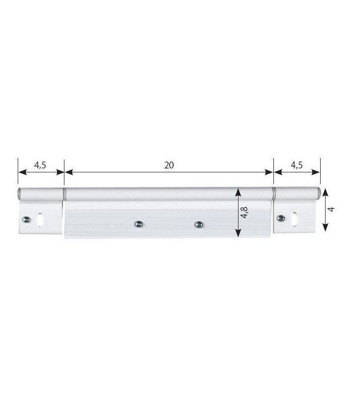 KIT CHARNIÈRE C06 - 48X200 + 2 * 43X40 BLANC RAL9010