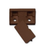 Juego 10 piezas fijaciones muebles esquina marrón 4 agujeros con tapa