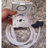 Externer Wasserauslass mit Warm-/Kaltwassermischer und Handdusche – Schnellkupplungen – 2 m Schlauch