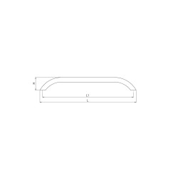 Inlet handle 590 mm grey aluminium 2