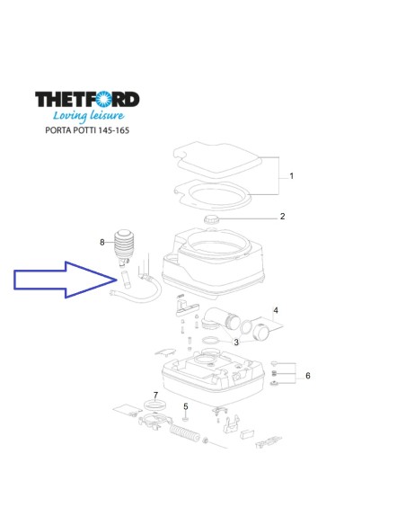 THETFORD RÜCKSCHLAGVENTIL FÜR PORTA POTTI 145-165 vor 2011 - 07024