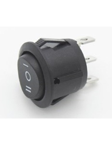 Deviatore 0-I-II a 3 posizioni diametro 20 mm nero