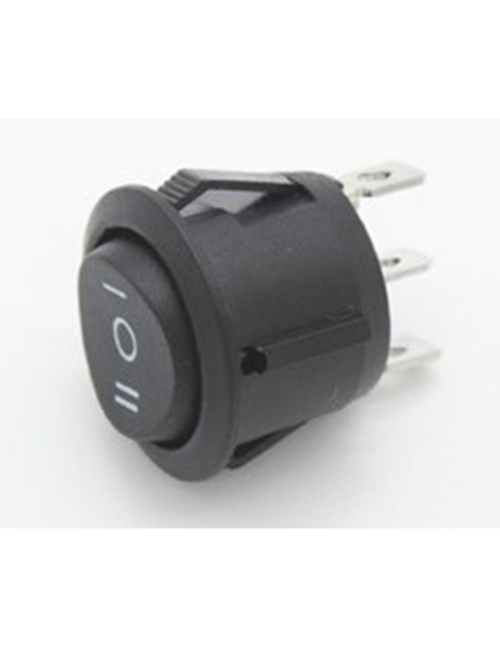 Deviatore 0-I-II a 3 posizioni diametro 20 mm nero
