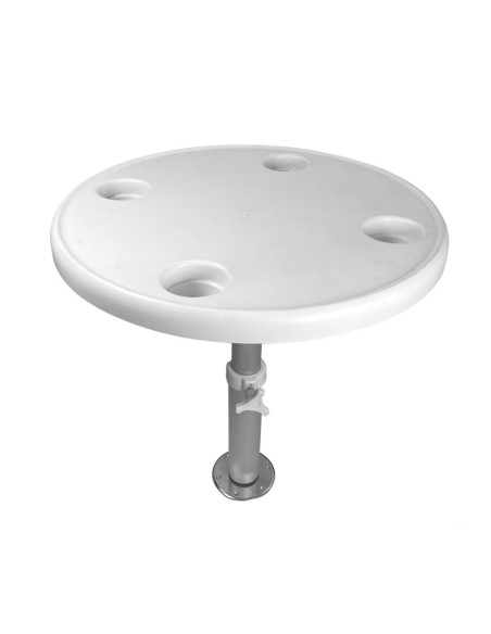 Tavolo tondo diametro 60 cm con base telescopica 40/70 smontabile