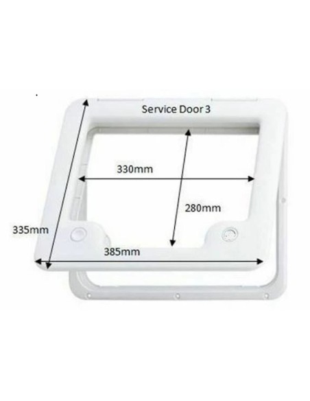 Sportello di Servizio Thetford Flush Door 3 Bianco RAL9010 - 2690280 RICAMBIO SENZA CHIAVI