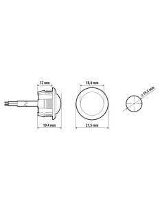 LUCE INCASSSO - 1LED - 9/32V - ROSSA diametro 30 mm 2