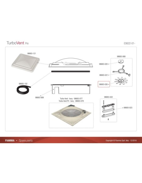 kit ventola TURBOVENT e TURBOVENTPRO FIAMMA 98683-026