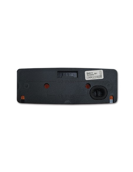 Auskragende orangefarbene Seitenleuchte 110X40 mm