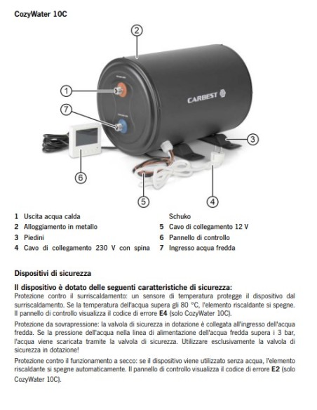 Boiler CozyWater 10lt 12v/230v