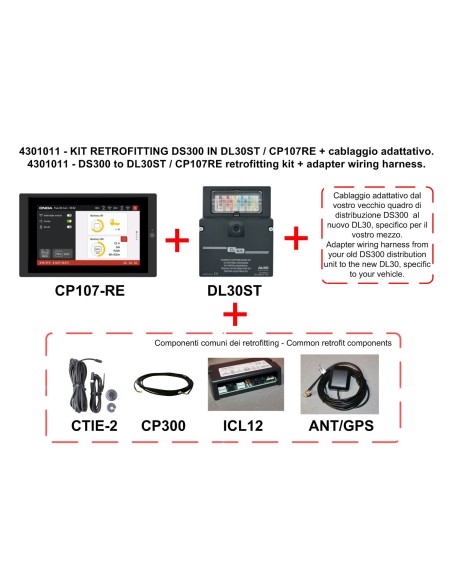 CBE Kit retrofitting da DS300 a DL30ST con pannello CP107RE e cablaggio DS300/DL30