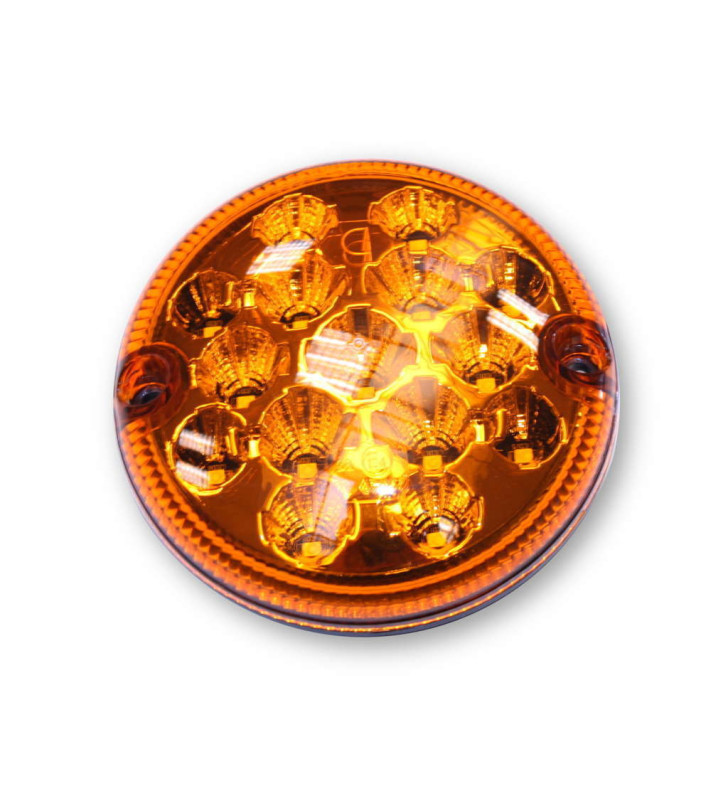 Orange LED arrow light 12-24V Ø95 mm superseal connector