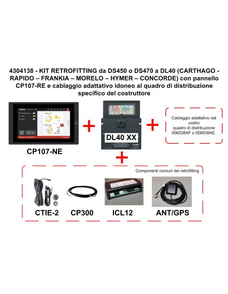CBE FRANKIA DS470-FR zu DL40-FR Nachrüstkit mit CP107RE Panel und adaptiver Verkabelung 006538AF