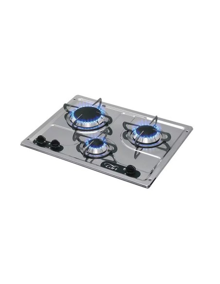Cocina de acero inoxidable de 3 quemadores con tres niveles de potencia de gas PC1323
