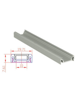 Perfil de barra LED de aluminio plano delgado anodizado x tira de bobina LED de 1 metro