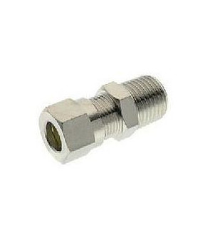 Racor recto latón niquelado tubo Ø 10 - M1