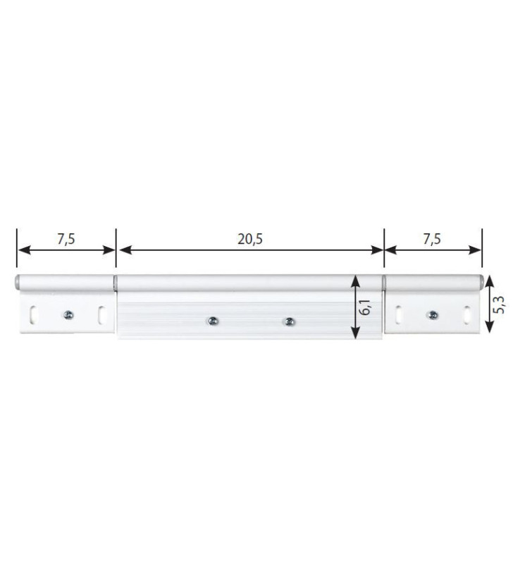 HINGE KIT C01 48X200 + 2*43X70 WHITE OR SILVER RAL9010