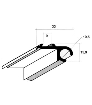 Relé con soporte veranda anodizado plata de 1 metro