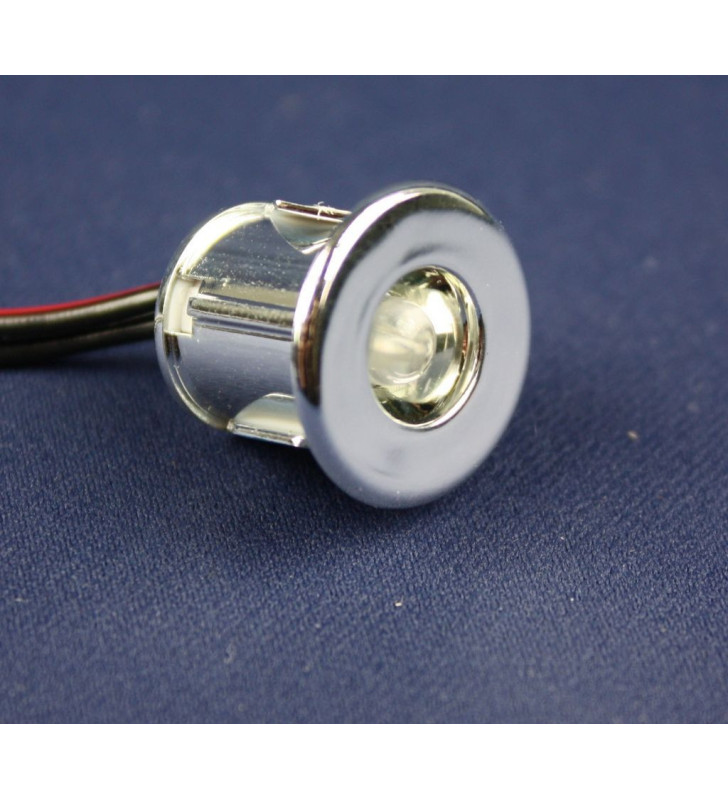 RED CHROME ROUND RECESSED SPOT 12V - 0,06W