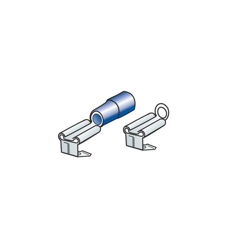 Kit 40 flat terminals 6.3 x 8 mm with double coupling - Blue