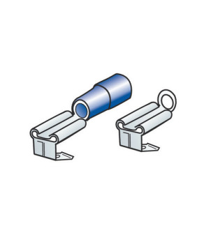 Kit 40 flat terminals 6.3 x 8 mm with double coupling - Blue